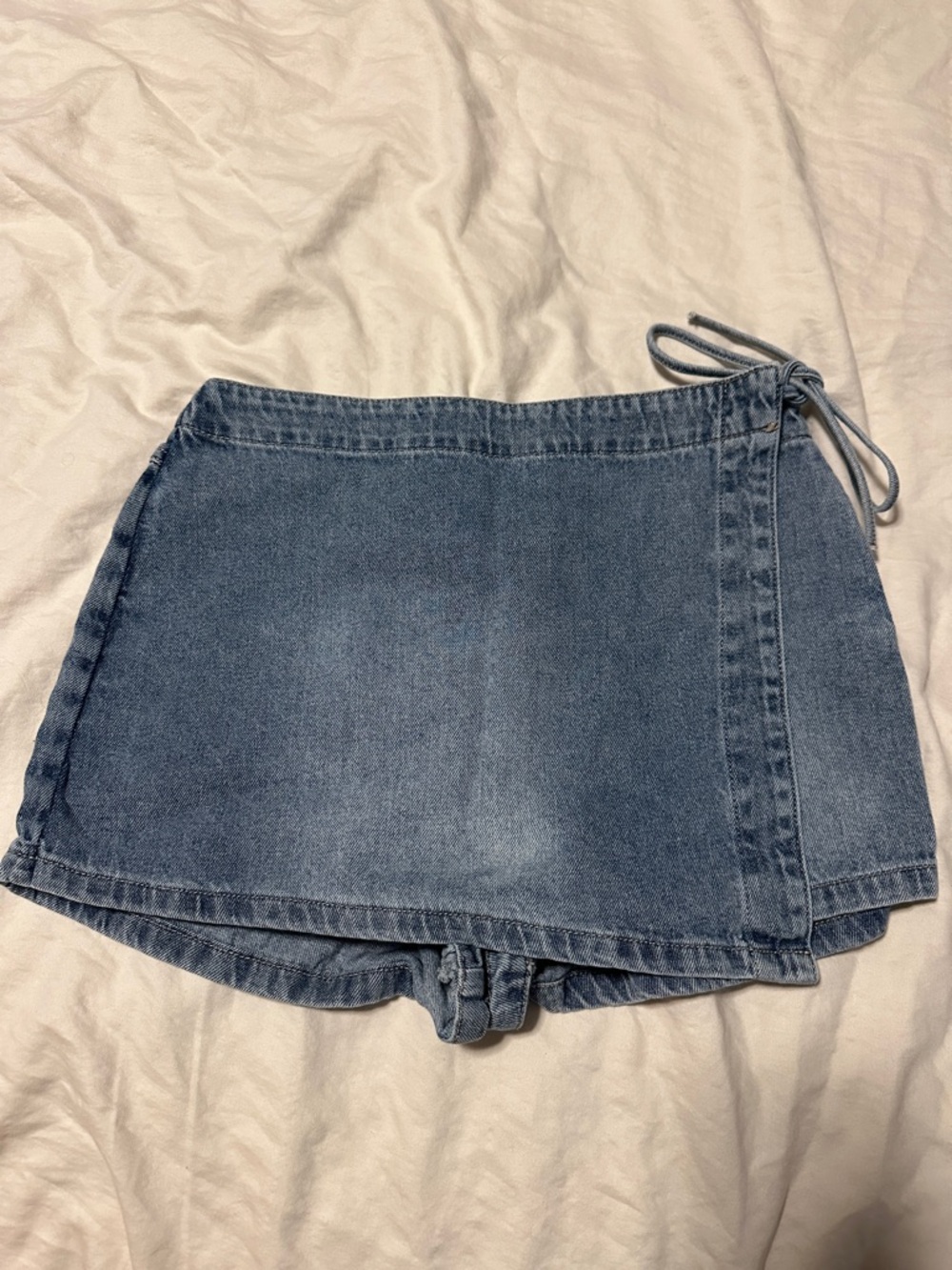 RSQ Denim Wrap Skort in Light Blue